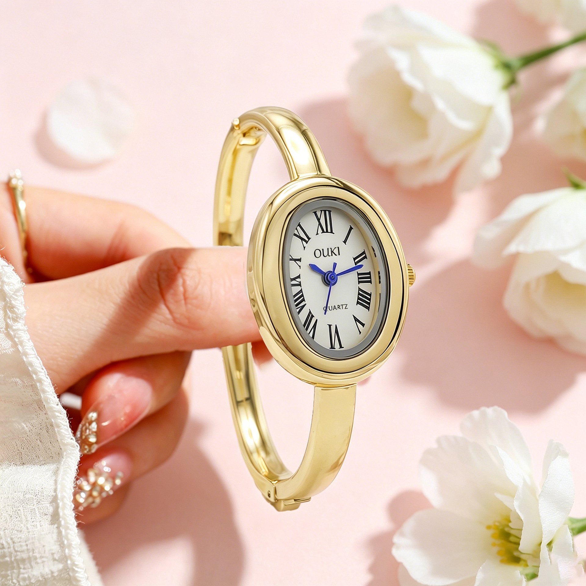 Nueva pulsera de bañera, reloj de mujer, reloj de mujer, reloj de pulsera de mujer, escala romana, reloj de cuarzo al por mayor image 2