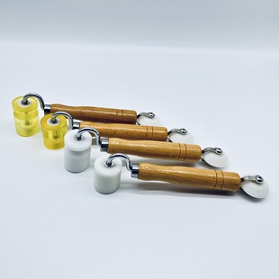 Beech handle double-head pressing wheel joint solid roller double-head galvanized bracket combination pressing wheel wallpaper special for construction