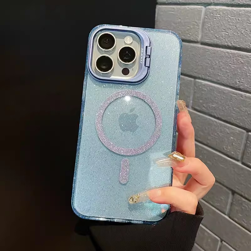 Soporte de lente para iPhone Apple 17 caso de teléfono celular transparente polvo flash absorción magnética 15 / 16 PRO cubierta de protección contra caídas
