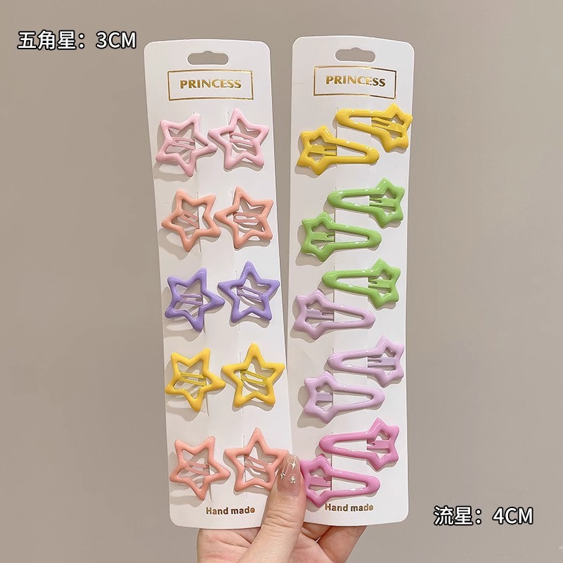 Nuevo clip de BB dopamina de color estrella de pentaco pequeño clip de cabello para niños tocado para niños lindos bordes laterales clip de cabello