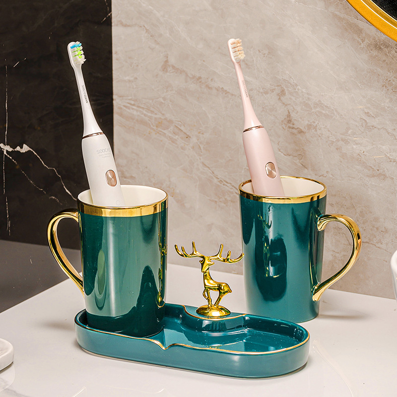 Hotel Mouthwash Cup suit Household High-end Brush Cup Family Couple Wash Cup Dental Cup Toothbrush Storage Rack