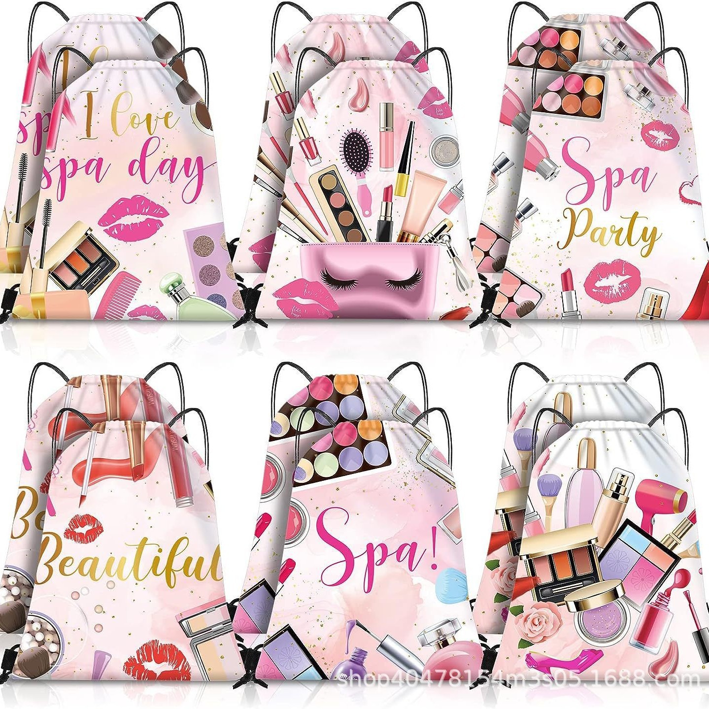 SPA二双肩抽绳背包袋子便携收纳袋涤纶手提抽绳袋束口袋