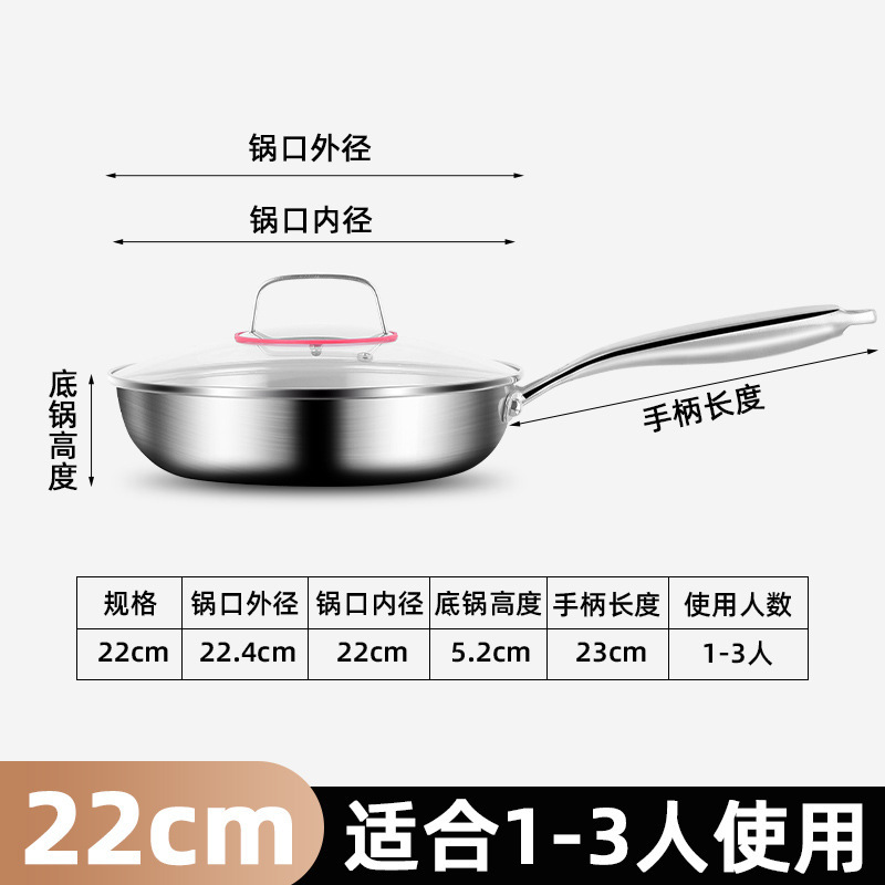 22CM 광택 프라이팬 [손잡이 뚜껑 포함]