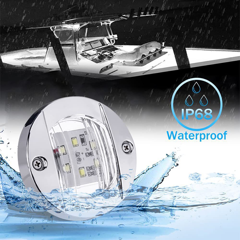 Cross-Border 6Led Round Truck Side Light 12V Round Trailer Trailer Cruise Ship Signal Light 24V Electroplated Truck Side Light