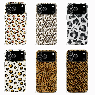 独立站热销个性潮流豹纹苹果18pro手机壳磨砂双层菲林壳iPhone15P