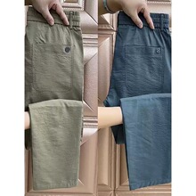 清仓捡漏干活穿的裤子男宽松耐磨工作服夏季冰丝超薄款棉麻亚麻裤