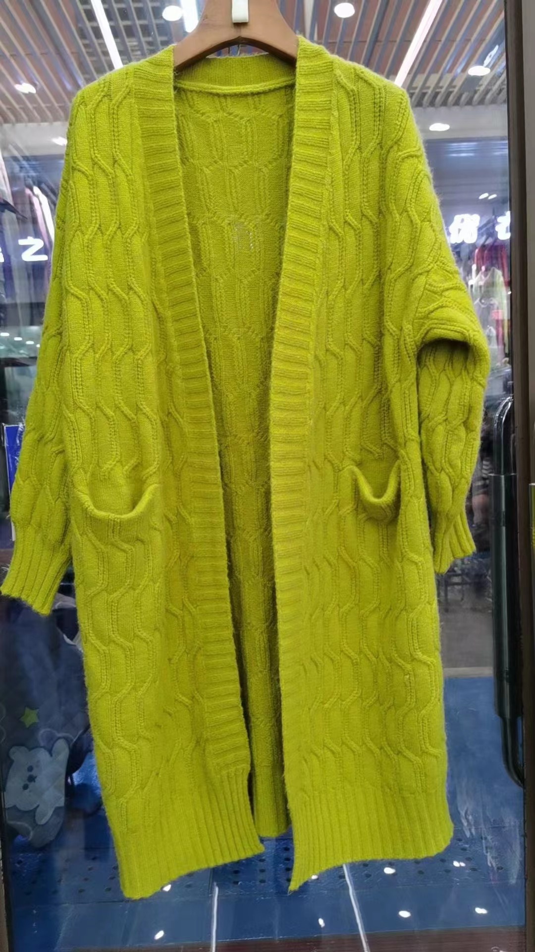 Korean V-neck solid color twisted flower lazy long sweater jacket, fashionable temperament, gentle style, soft and_voghion.com