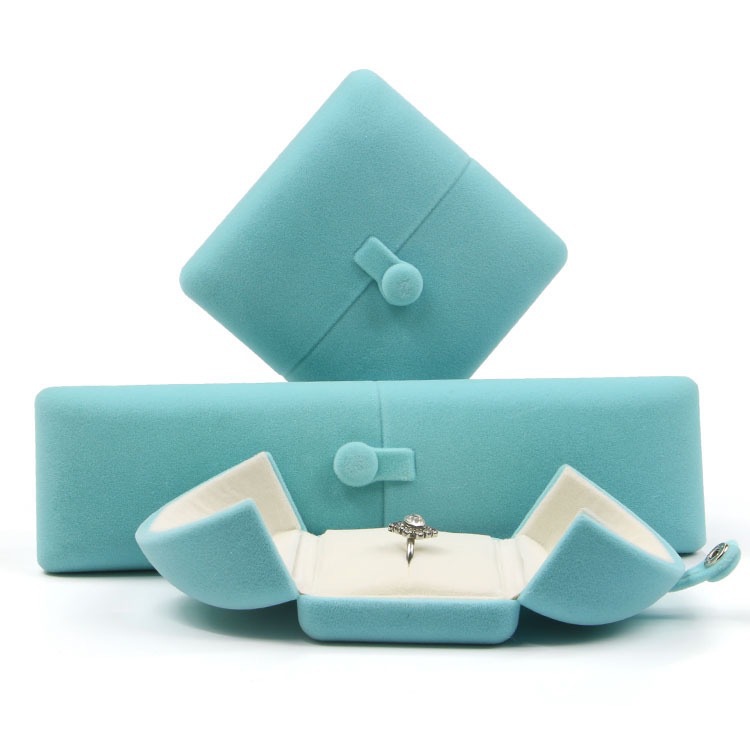 청록색 - 내부 흰색, 단일 링 상자 6.5*7*6cm