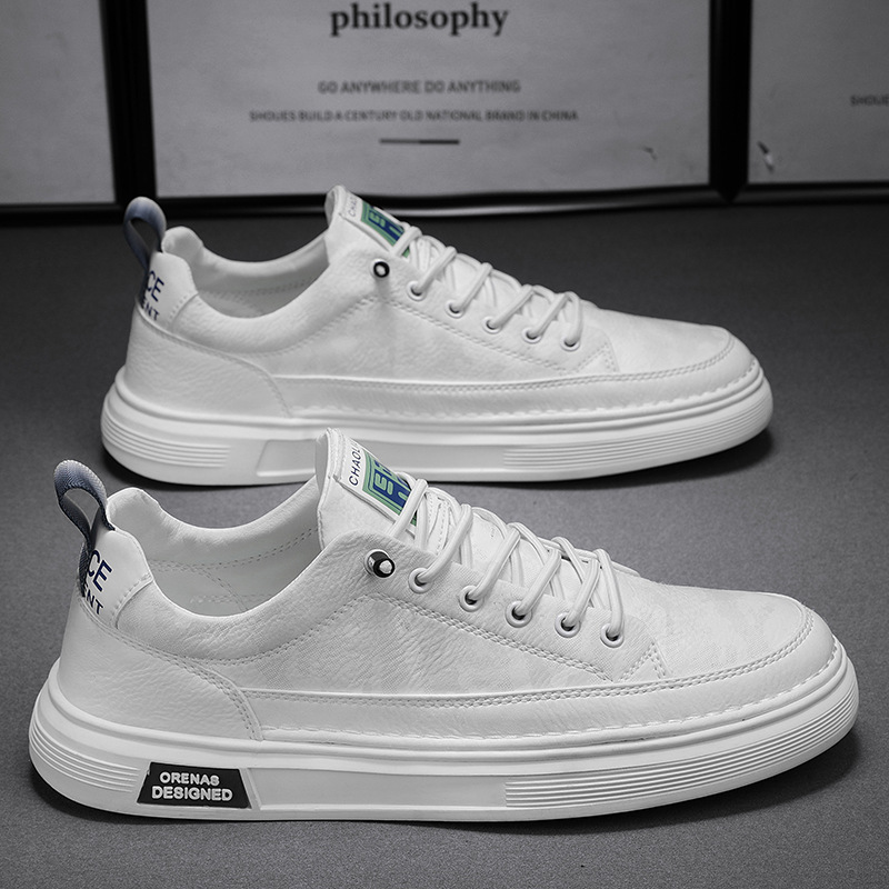 Zapatillas deportivas versátiles de cuero sin cordones para primavera 2026, para uso diario, deportivo y laboral, zapatos casuales negros para hombre.