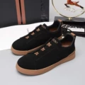 Black upper with brown sole