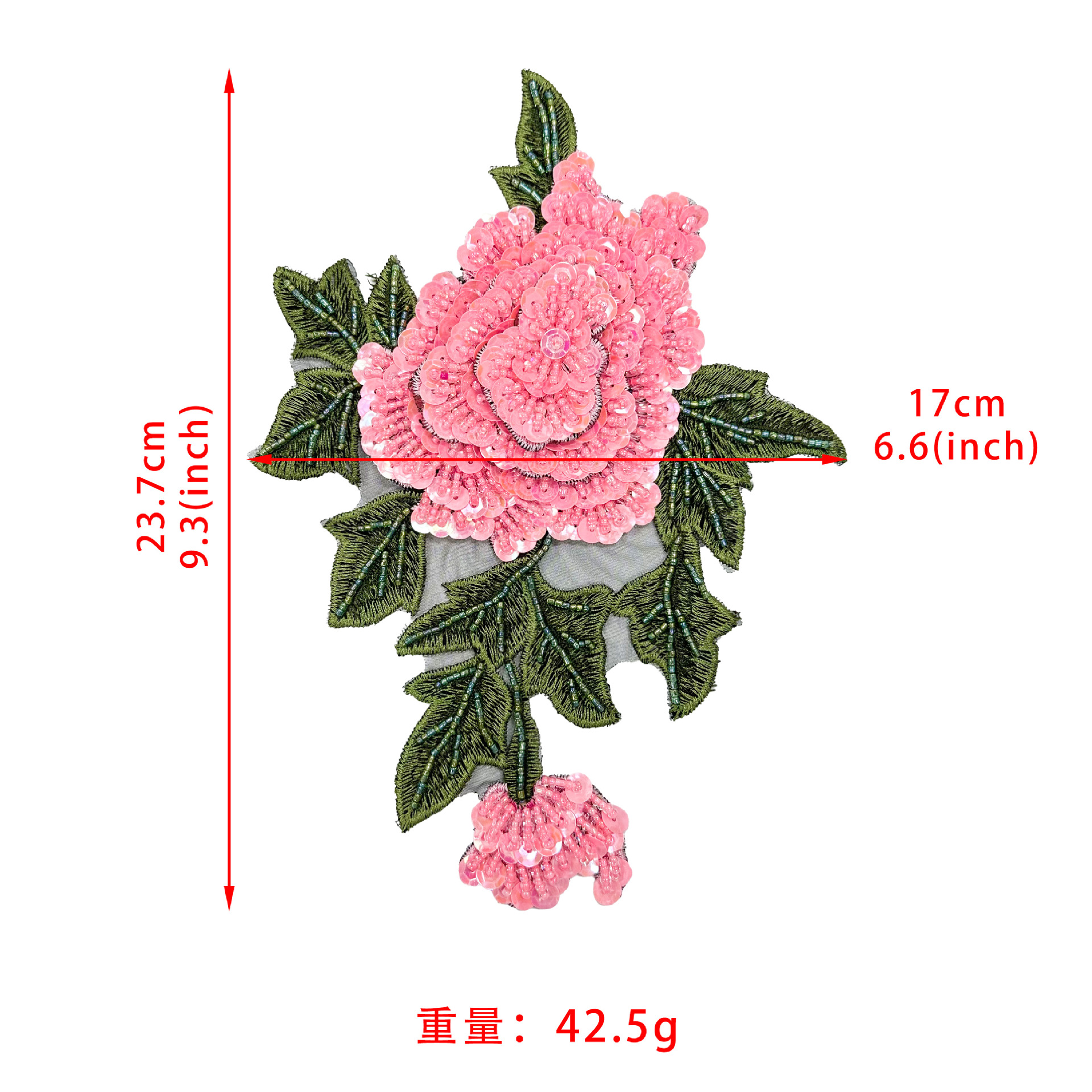 Sequinilla bordada flor flor pegatina rosa modelado ropa parche de decoración material DIY accesorios de ropa image 5