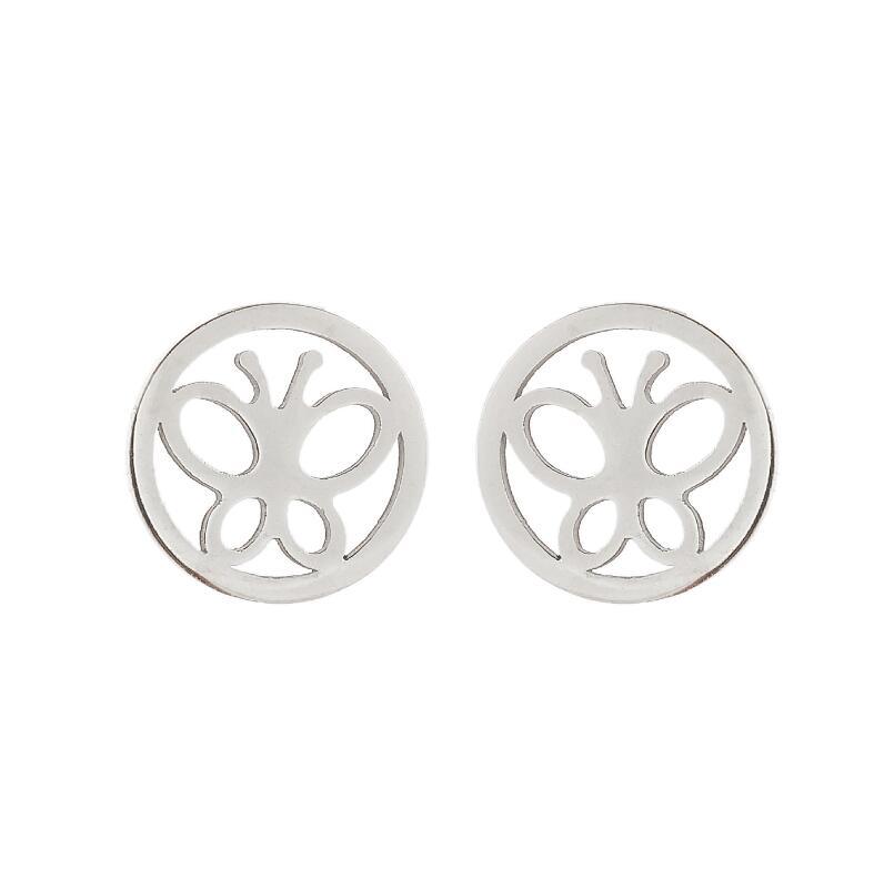 18K Gold Plated Plating Material Ear Studs Classification 1 Pair Quantity PVD Coated 18K Gold Real Gold Plated Solid Color 304 Stainless Steel Simple Style Waterproof Non Tarnish Ear Studs