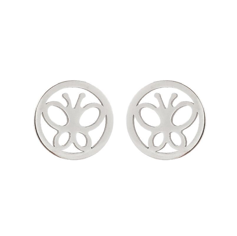 1 Paire Style Simple Couleur Unie Acier Inoxydable Placage Plaqué Or Boucles D'oreilles display picture 2