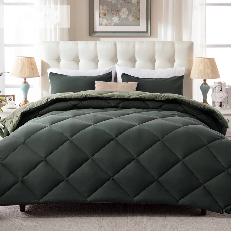 Cross-Border Hot-Selling Three-Piece Hotel and B&B Home Kit High-End European and American Foreign Trade Brushed Quilted Solid Color Bedding