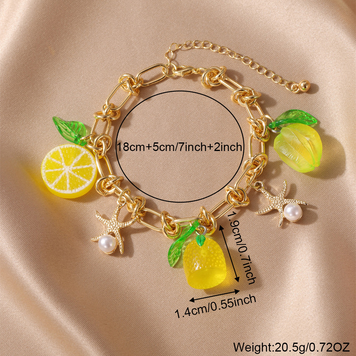 Lysande citron och stjärnfrukt armband för kvinnor sommar_voghion.com