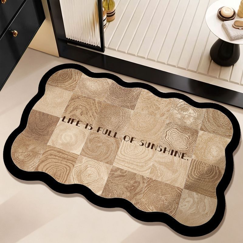 Modern Minimalist Decorative Floor Mat for Toilet and Bathroom Entrance, Stain-Resistant, Wear-Resistant, Water-Absorbent, Non-Slip Diatomaceous Earth Mat