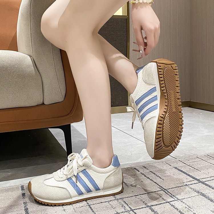 复古条纹阿甘鞋女2025秋季新款撞色休闲运动鞋学生百搭时尚跑步鞋|undefined