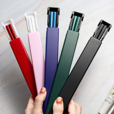 新品304不锈钢筷子 网红创意收纳旅行餐具户外筷子套装|ms