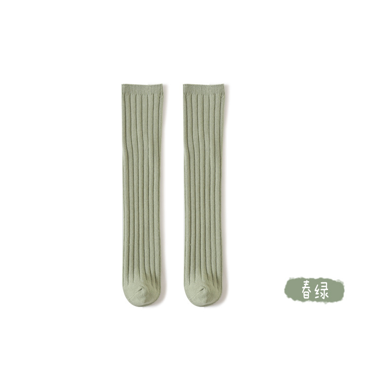 2023 nuevos calcetines de bebé de primavera y otoño algodón peinado color sólido tubo medio calcetines para niños bebé tubo alto niños y niñas calcetines entre padres e hijos