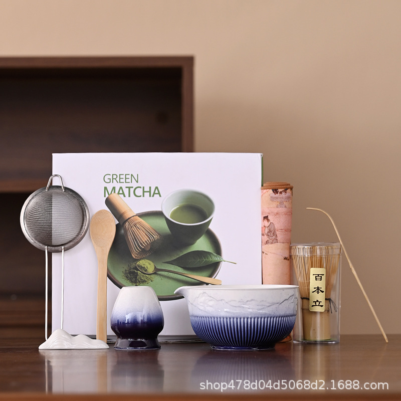 抹茶碗日式打抹茶用茶具套装茶筅竹子百本立点茶茶道跨境ins风|undefined