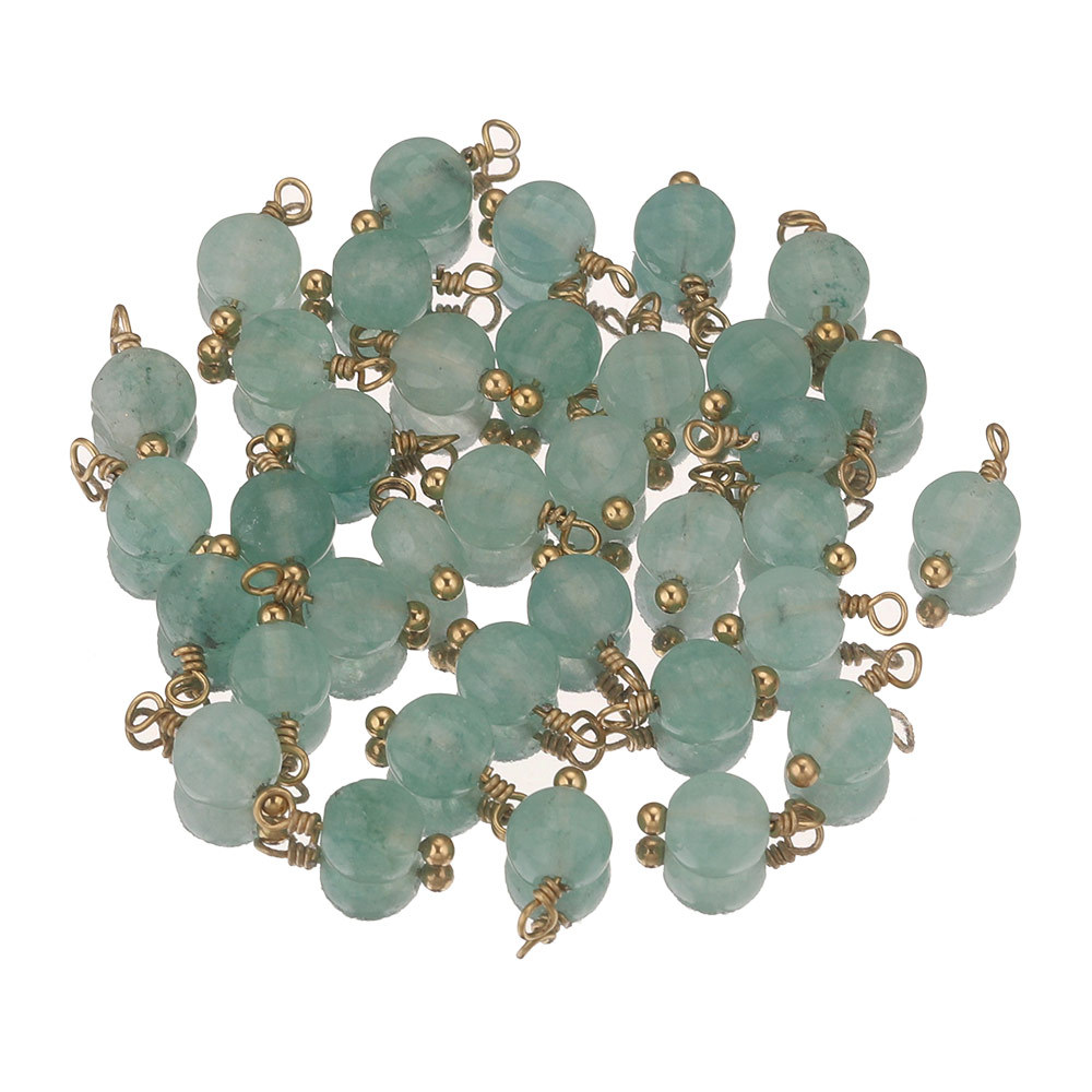 Cruz-frontera europea y americana hecha a mano de piedra natural con cuentas de acero inoxidable colgante accesorios de la joyería DIY en forma de corazón pendientes collar