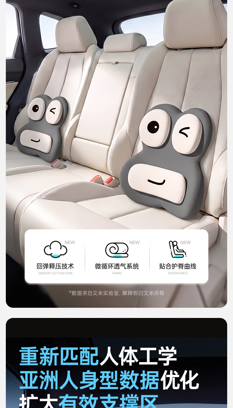 Long-Term Sitting Without Fatigue: Car Driver's Seat Lumbar Support Pillow, Slow Rebound Memory Foam Lumbar Cushion, Tail Vertebrae Pressure Relief Support Backrest Pad