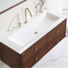 Highla Technology Home Hotel Bathroom 51 Width Three-Layer Glaze Ceramic Integrated Vanity Sink