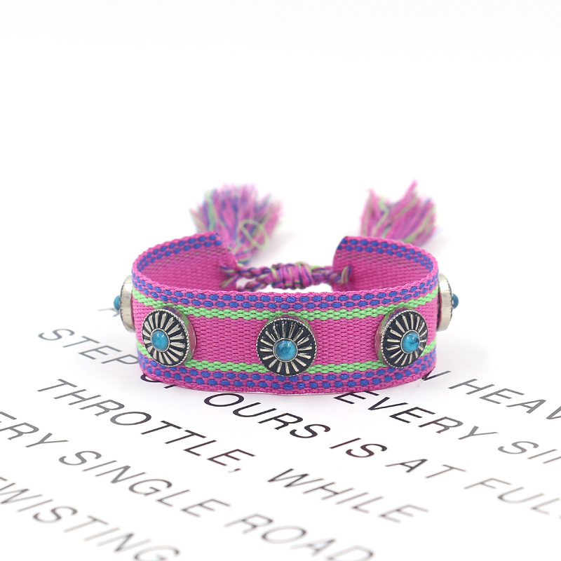 Lady Flower Alloy Drawstring Tassel Unisex Bracelets display picture 5