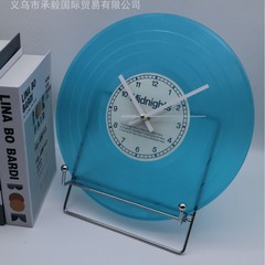 ins风彩色唱片挂钟彩胶黑胶唱片挂钟高档静音钟表家居装饰礼物