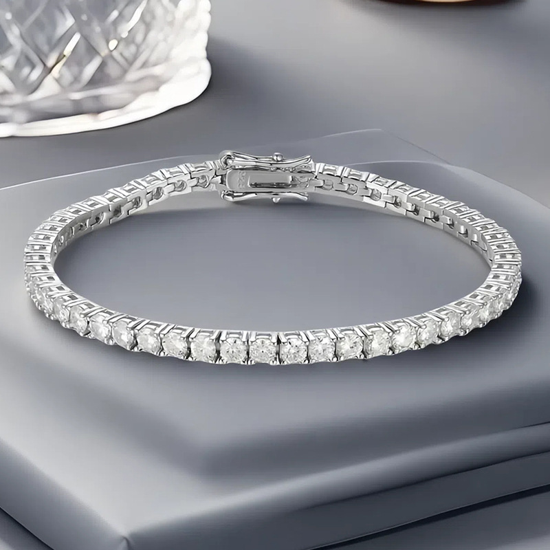 3mm Tennis Bracelet for Women with High Carbon Diamonds and Full Diamonds Niche Design S925 Silver Simple Super Flash Full Diamond Cross-Border Hand Jewelry 3mm Tennis Bracelet for Women with High Carbon Diamonds and Full Diamonds Niche Design S925 Silver Simple Super Flash Full Diamond Cross-Border Hand Jewelry