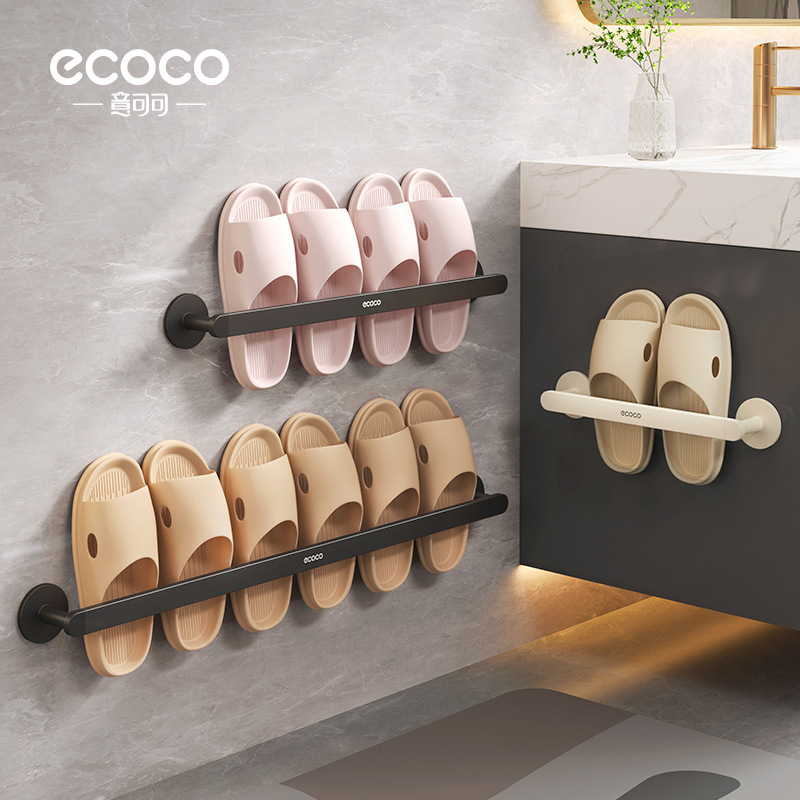 Bathroom Slipper Rack Wall-mounted Indoor Household Wall Door Rear Hanging Rack Storage Rack Towels Shoes Storage Artifact