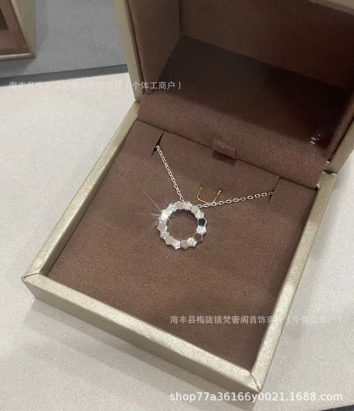 尚家高版本小圆圈蜂窝项链六边形蜂巢精工版锁骨间钻精雕镶钻百搭|undefined