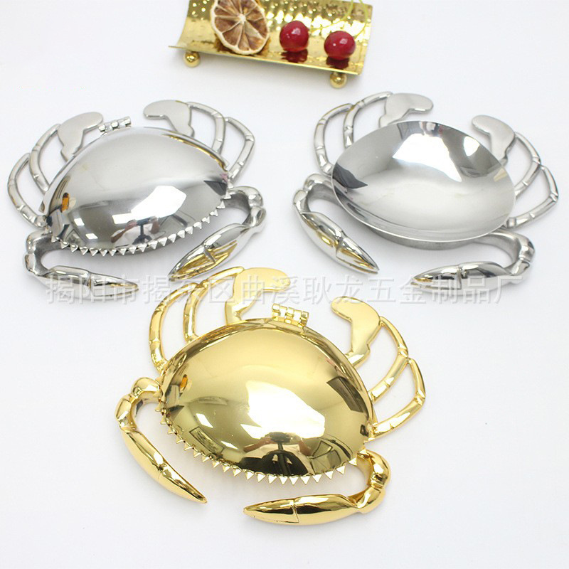 Crab-Themed Restaurant and Hotel Gold and Silver Tableware Set, 304 Stainless Steel Crab-Eating Tools, Eight-Piece Set, Specifically for Hairy Crabs
