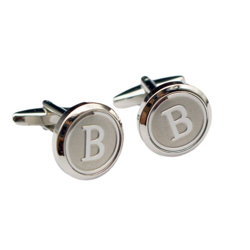 Cross-border French cufflinks and cufflinks 26 English cufflinks metal copper material stainless steel letter cufflinks