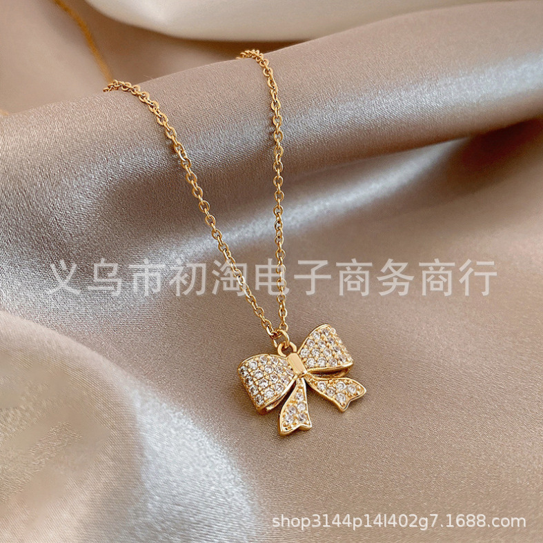 Universal necklace with bow stainless steel