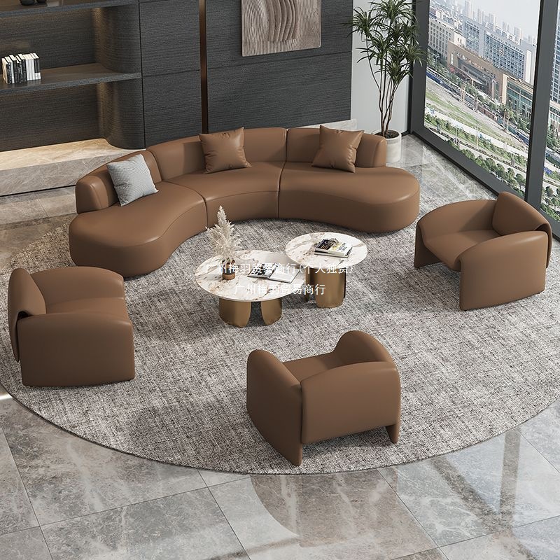 Light Luxury Curved Sofa Clothing Store Rest Area Reception Sofa Living Room Hotel Beauty Salon Office Negotiation Sofa