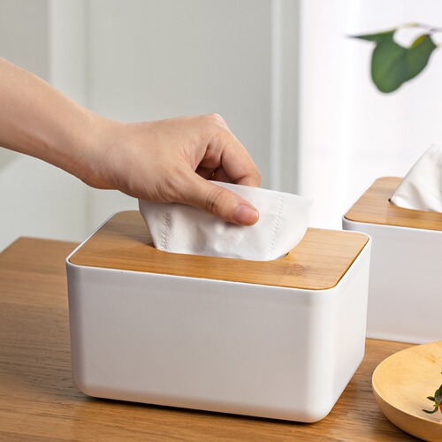 Simple Bamboo Paper Towel Box Home Living Room Kitchen Wipe Dispenser Office Living Room Storage Box Logo Printing Available