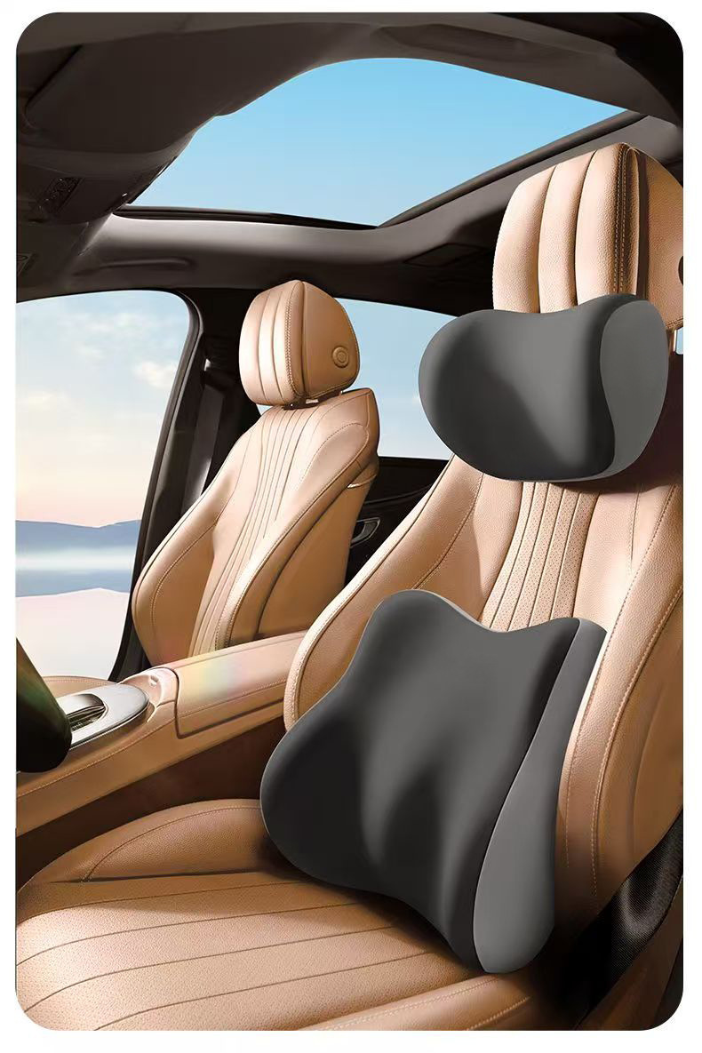 Cross-Border Foreign Trade Car Headrest, Neck Pillow, Lumbar Support, Car Lumbar Cushion, Lumbar Support, Memory Foam Seat Cushion