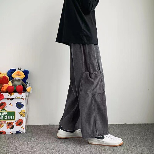 Original Host Style Instagram Influencer Casual Pants for Men Straight Leg Loose Fall Sensation Wide Leg Pants Trend Brand Large Pocket Work Pants