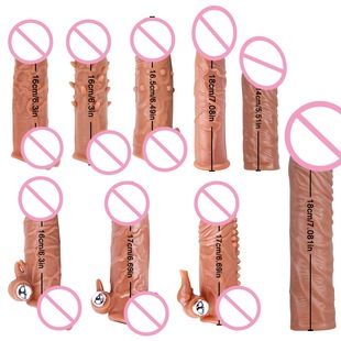 Wolf Tooth Condom Penis Condom Enlargement and Lengthening Crystal Artificial Dildo Condom Tpe Sex Toy Couple Toy Semen Locking Condom