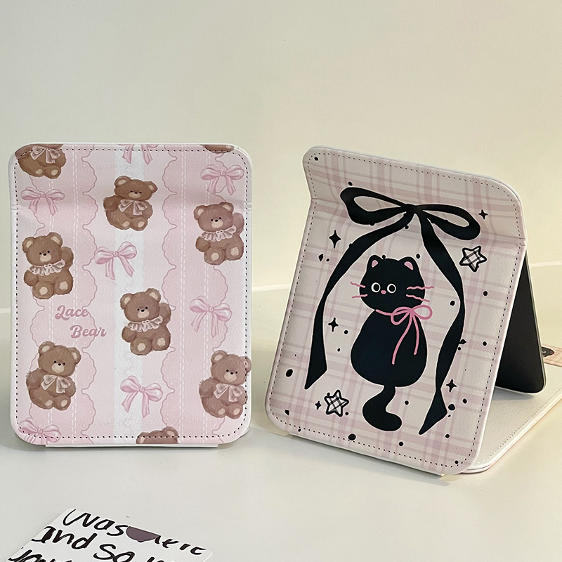 Spot nuevo espejo de maquillaje de escritorio portátil y simple espejo de tocador plegable portátil para mujer espejo de dormitorio para estudiantes en casa