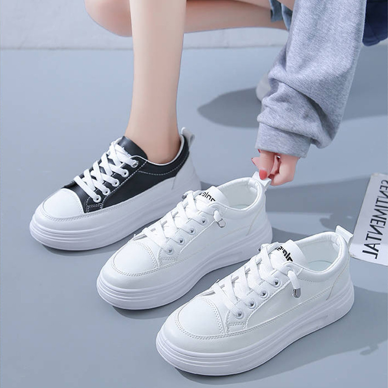 White Shoes for Women 2025 Spring New K-Style Versatile Popular Sports Student Casual Shoes Heightening Sneakers Flat Shoes