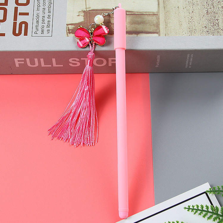 INS chica corazón colgando pluma lindo estudiante papelería colgante pluma de gel pluma de agua de cadena pluma de firma de Oficina Creativa