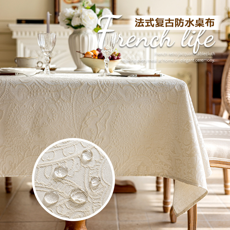 亚马逊电视柜台面垫法式圆桌桌布防水防油摆摊展示布会议桌布定制