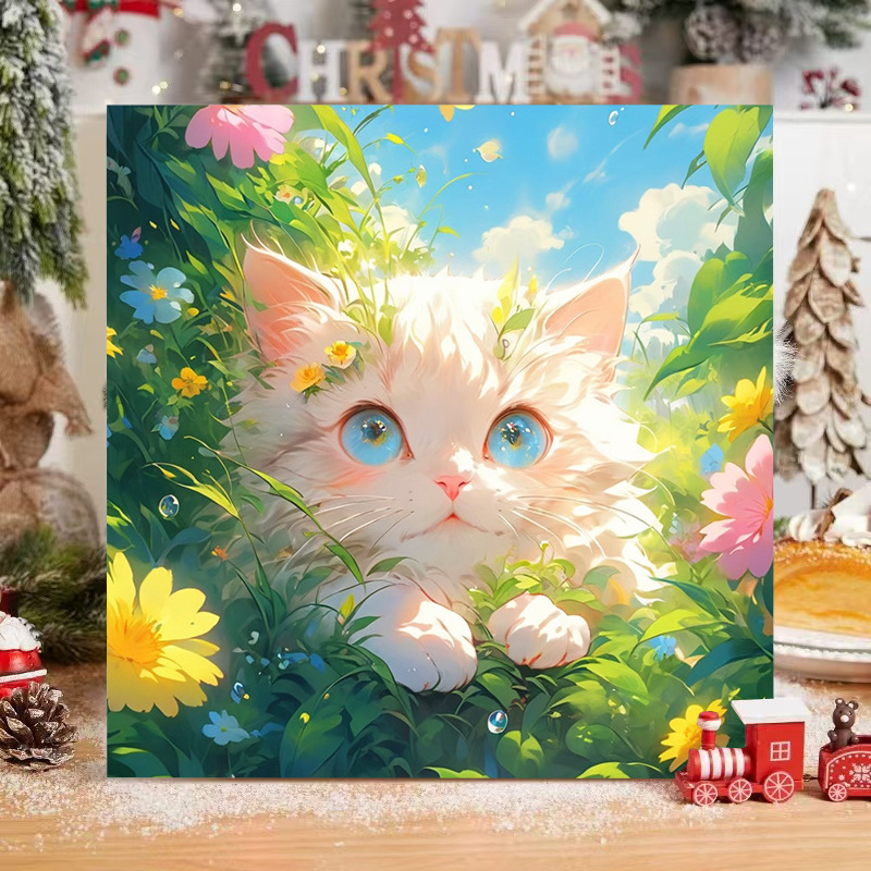 子猫デジタル油絵 diy 着色かわいい漫画動物手作り子供のシンプルな油絵装飾卸売|undefined