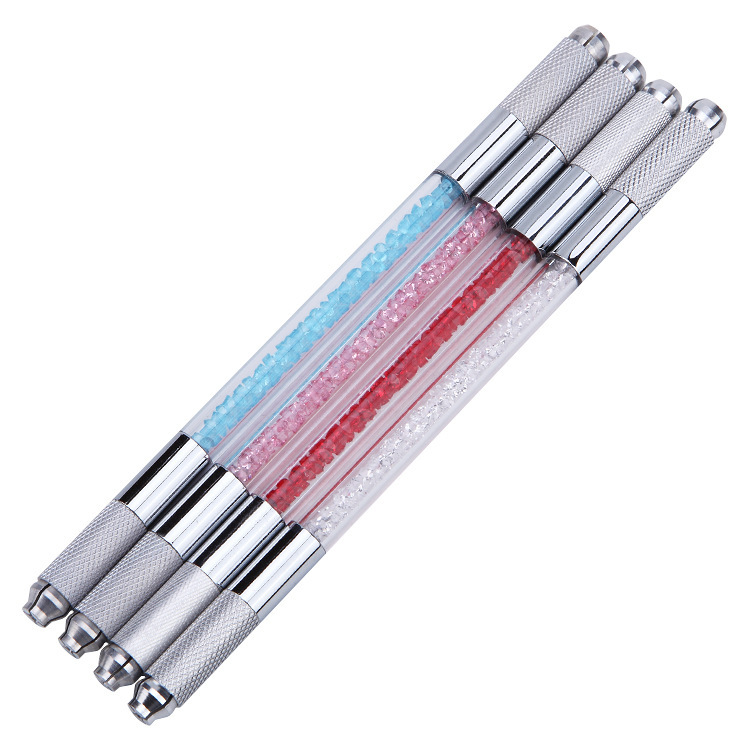 Korean-style semi-permanent manual fog pen tattoo double crystal pen hand-held needle embroidery eyebrow blade tattoo manual pen