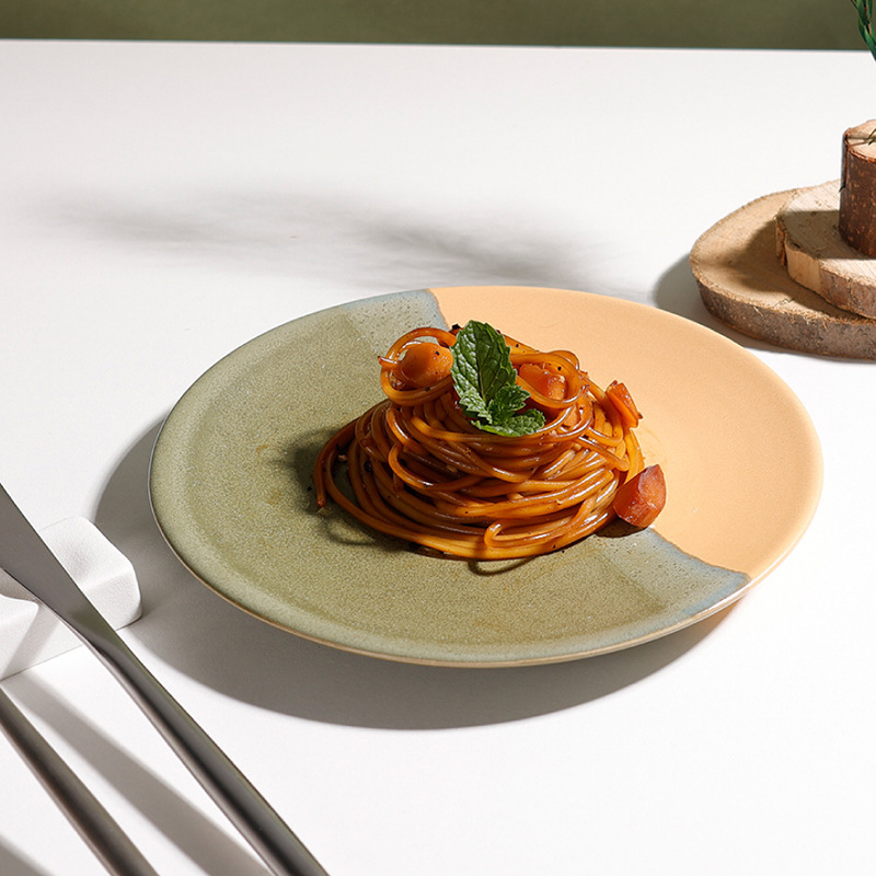 Scandinavian Creative Plate Stylish Simple Ceramic Flat Plate Steak Pasta Western Food Plate Breakfast Plate Salad Plate Dish Plate