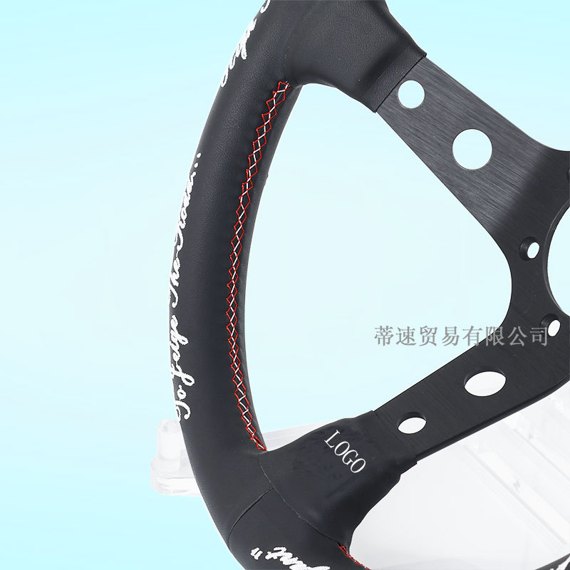 Factory Direct Sale Car Modified Steering Wheel 13 Inch 320mm Embroidered Lettering Aluminum Alloy Deep Concave Large Concave Steering Wheel Universal
