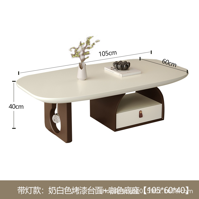 Italiano Medieval Silencioso Viento con lámpara mesa de té sala de estar minimalista pequeño tipo de lujo ligero de alto nivel de sensación de mesa de té creativa doméstica