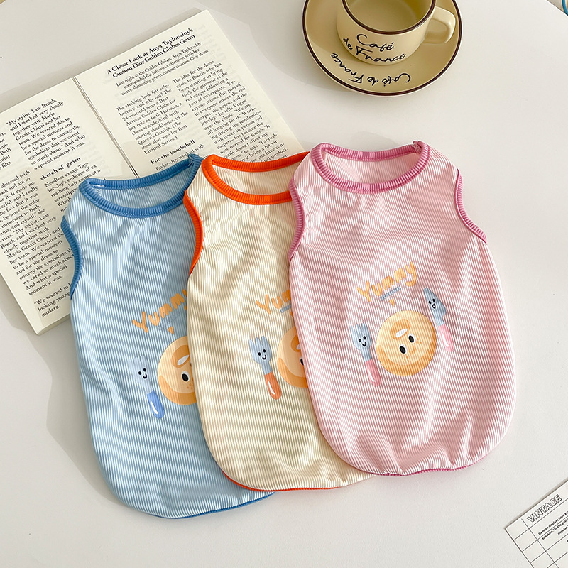 25 Years Spring and Autumn New Dog Clothes Smiley Vest Medium and Large Dog Chai Dog Corgi Home Outdoor Dog Clothes